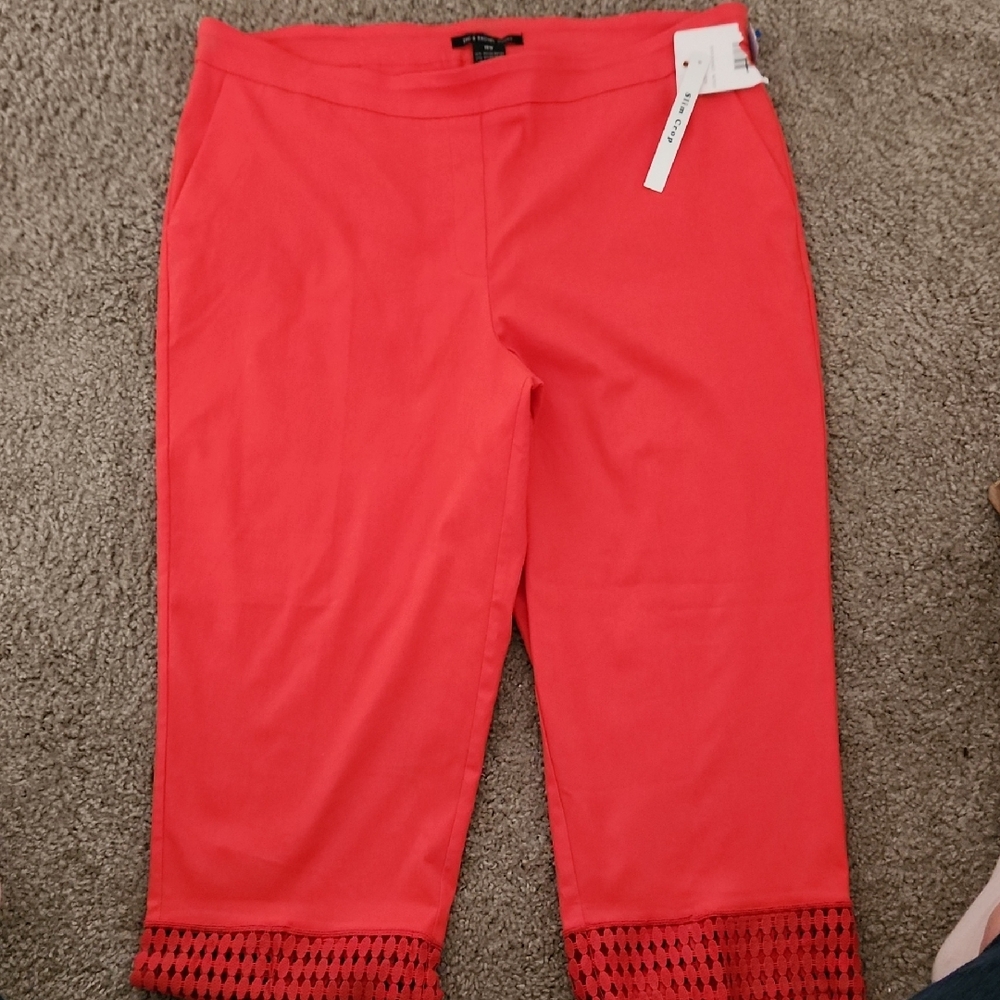 Zac & Rachel Red Cropped Pants